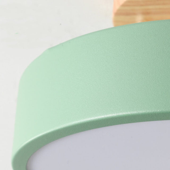 Nordic Minimalist Wood Log Round LED Ceiling Light Fixture-Orizon Depot