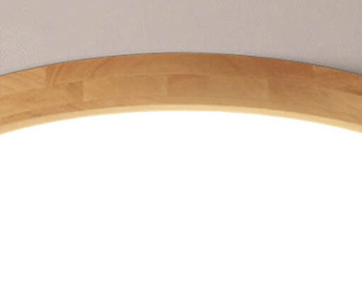 Nordic Solid Wooden Round Ultra-Thin LED Flush Mount Ceiling Lamp for Modern Homes-Orizon Depot