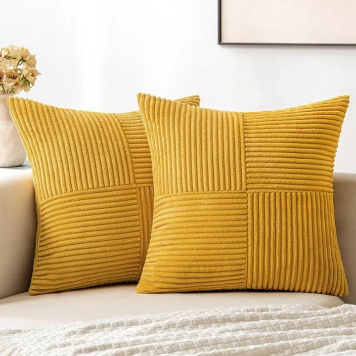 Striped Corduroy Cushion Covers | Elegant Throw Pillow Cases