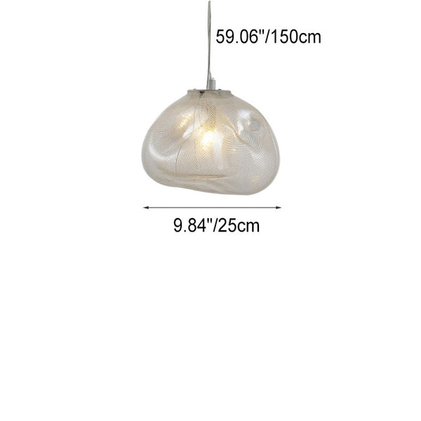 Elegant Cloud Form Glass 1-Light Hanging Pendant Lamp