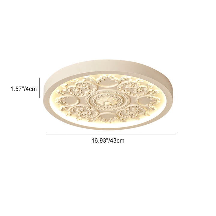 Modern Simplistic Carved Iron Resin Acrylic LED Flush Mount Ceiling Lamp For Bedroom-Orizon Depot