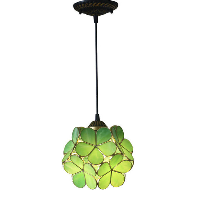 Vintage Stained Glass Flower Pendant Light-Orizon Depot