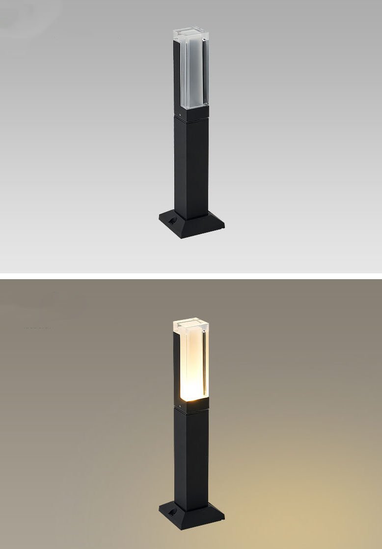 Modern Acrylic LED Column Lawn Light – Waterproof Outdoor Garden Lamp-Orizon Depot