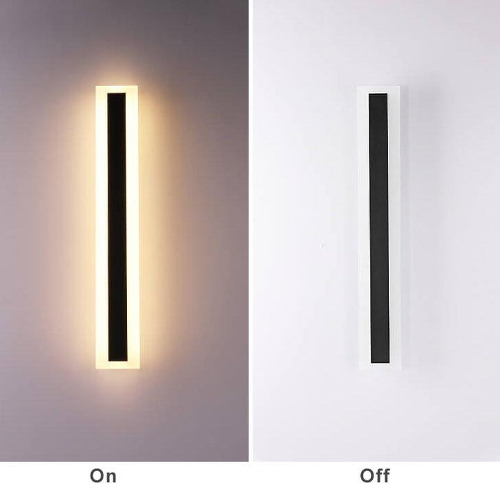 Minimalist Elongated Bar LED Wall Light Waterproof Acrylic Outdoor Fixture-Orizon Depot