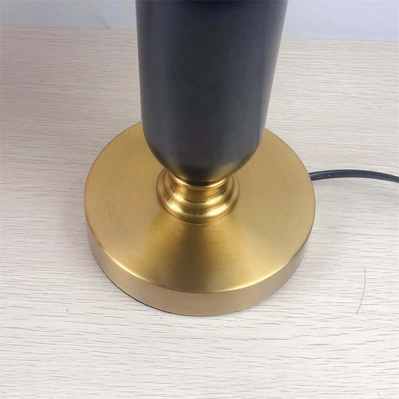 Retro Pleated Shade Column Base Table Lamp 1-Light Standing Desk Lamp