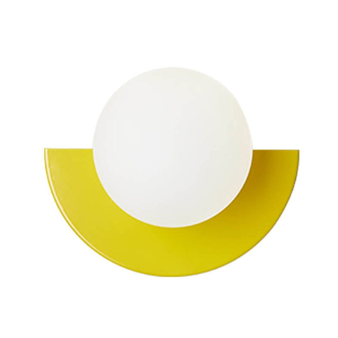Modern Minimalist Colorful Glass Sphere Semicircle 1-Light Wall Sconce Lamp-Orizon Depot