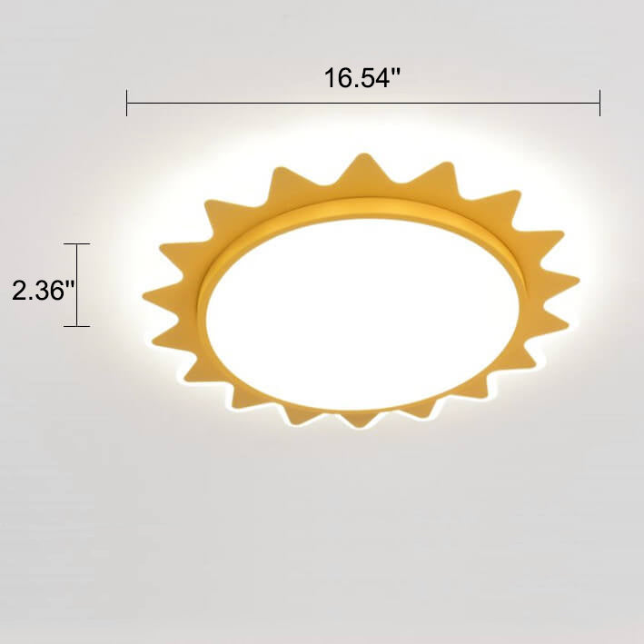 Modern Creative Cartoon Sun Shaped LED Flush Mount Ceiling Lamp-Orizon Depot