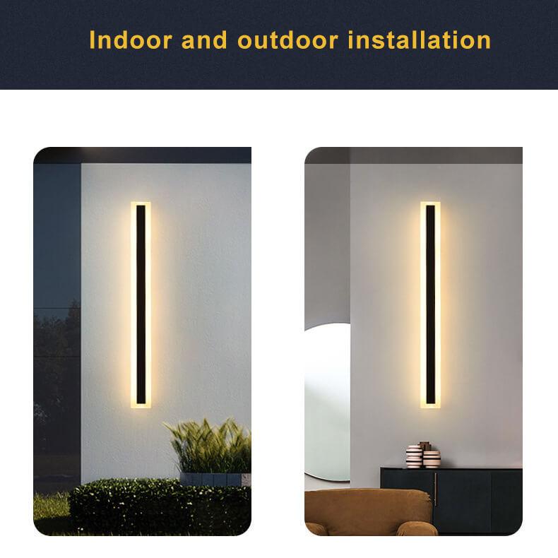 Minimalist Elongated Bar LED Wall Light Waterproof Acrylic Outdoor Fixture-Orizon Depot