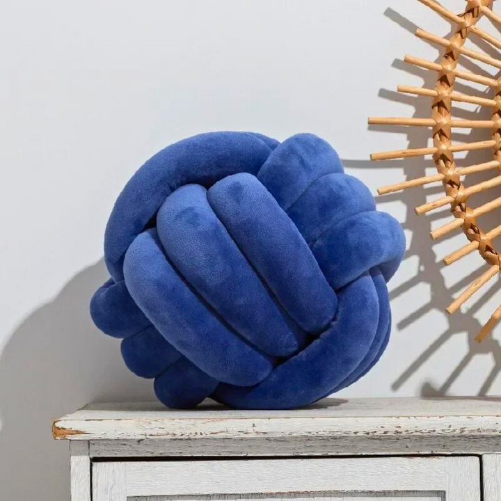 Scandinavian Velvet Knot Cushion for Stylish Home Decor-Orizon Depot