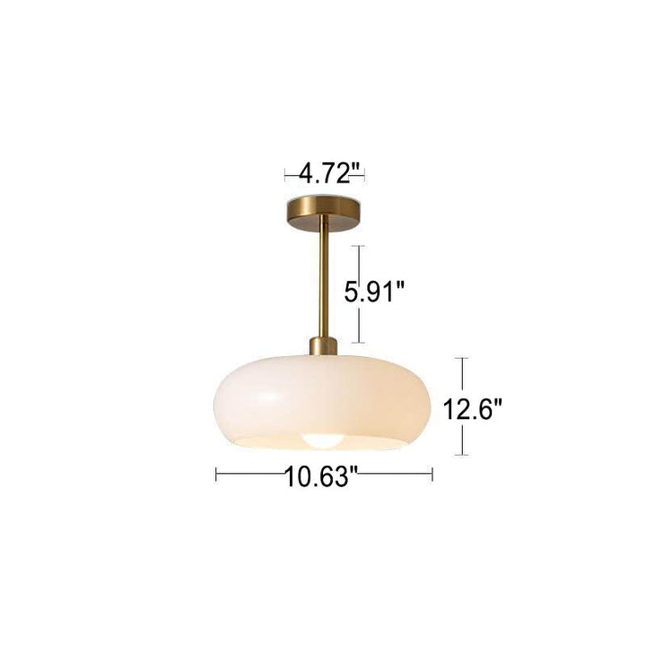 Modern Retro Round Solid Colorful Glass Electroplated Copper 1-Light Pendant Lamp Flush Mount Light-Orizon Depot