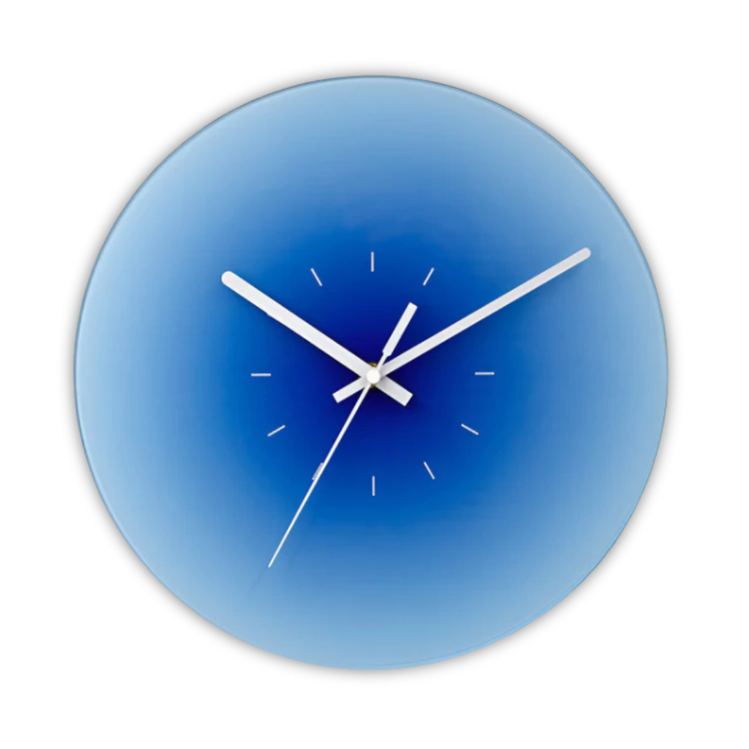 Gradient Design Glass Wall Clock | Contemporary Sunset Style