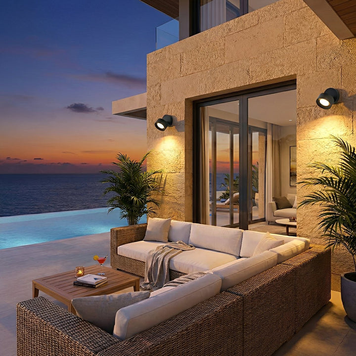 Waterproof Modern Round Adjustable Outdoor Wall Lights