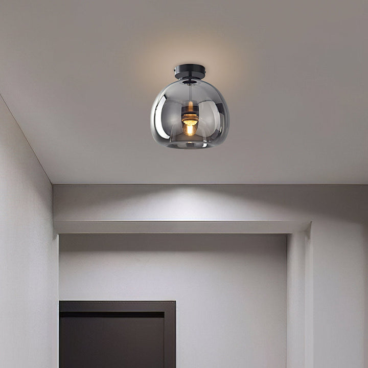 Retro Amber Glass Pendant Ceiling Light Fixture