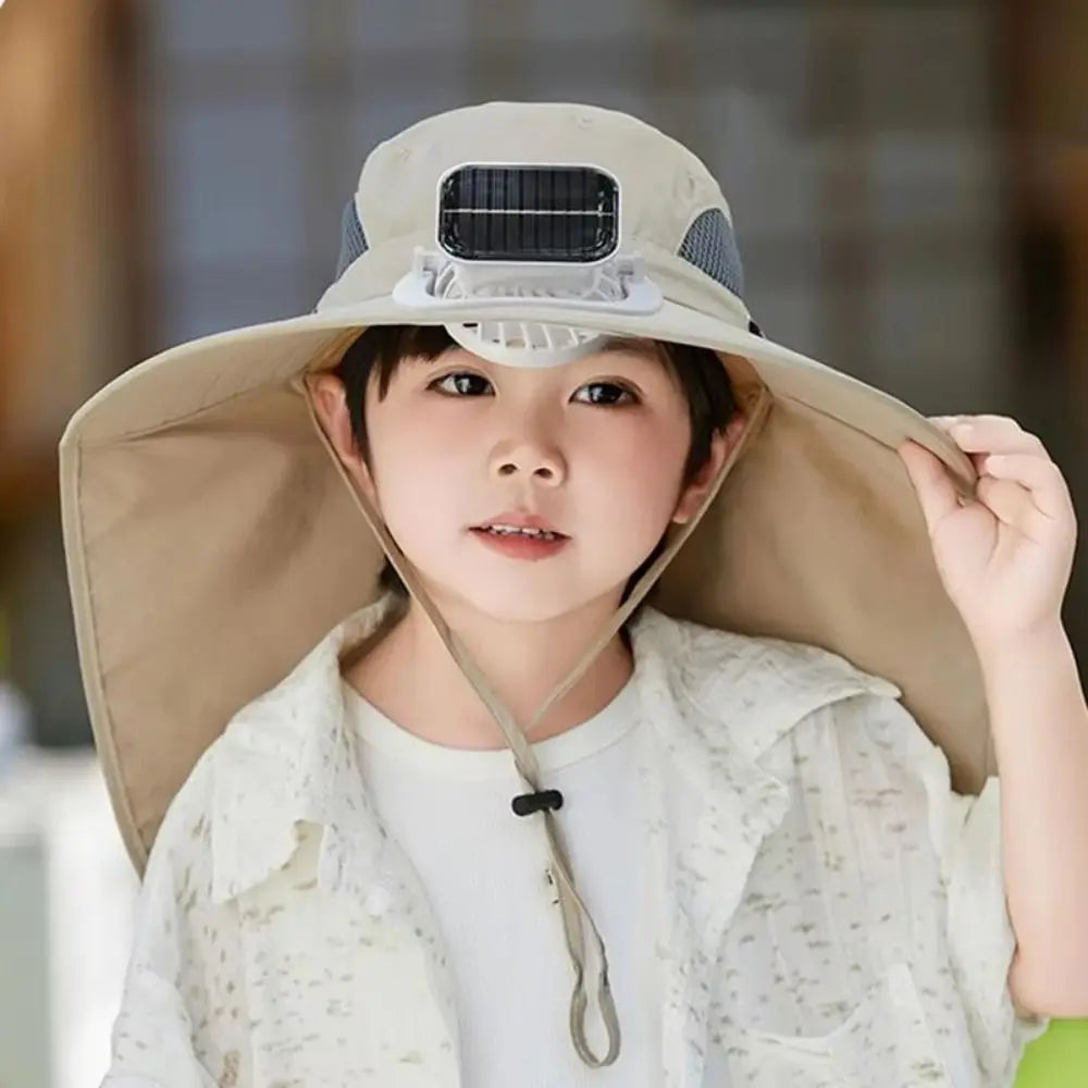 Adjustable Solar Fan Hat for Kids