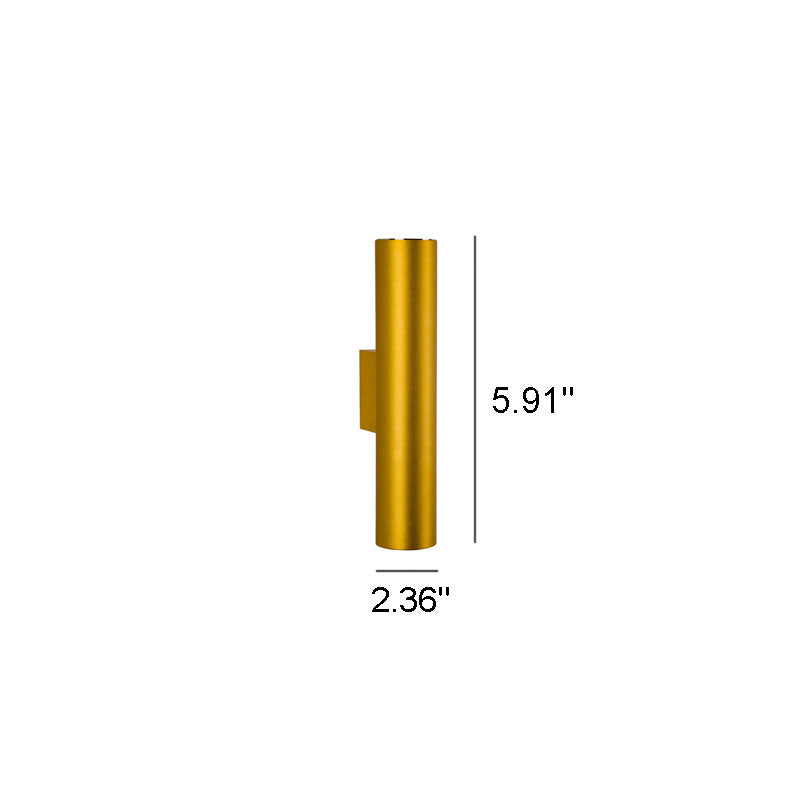 Minimalist Aluminum Cylindrical 2-Light Wall Sconce Lamp