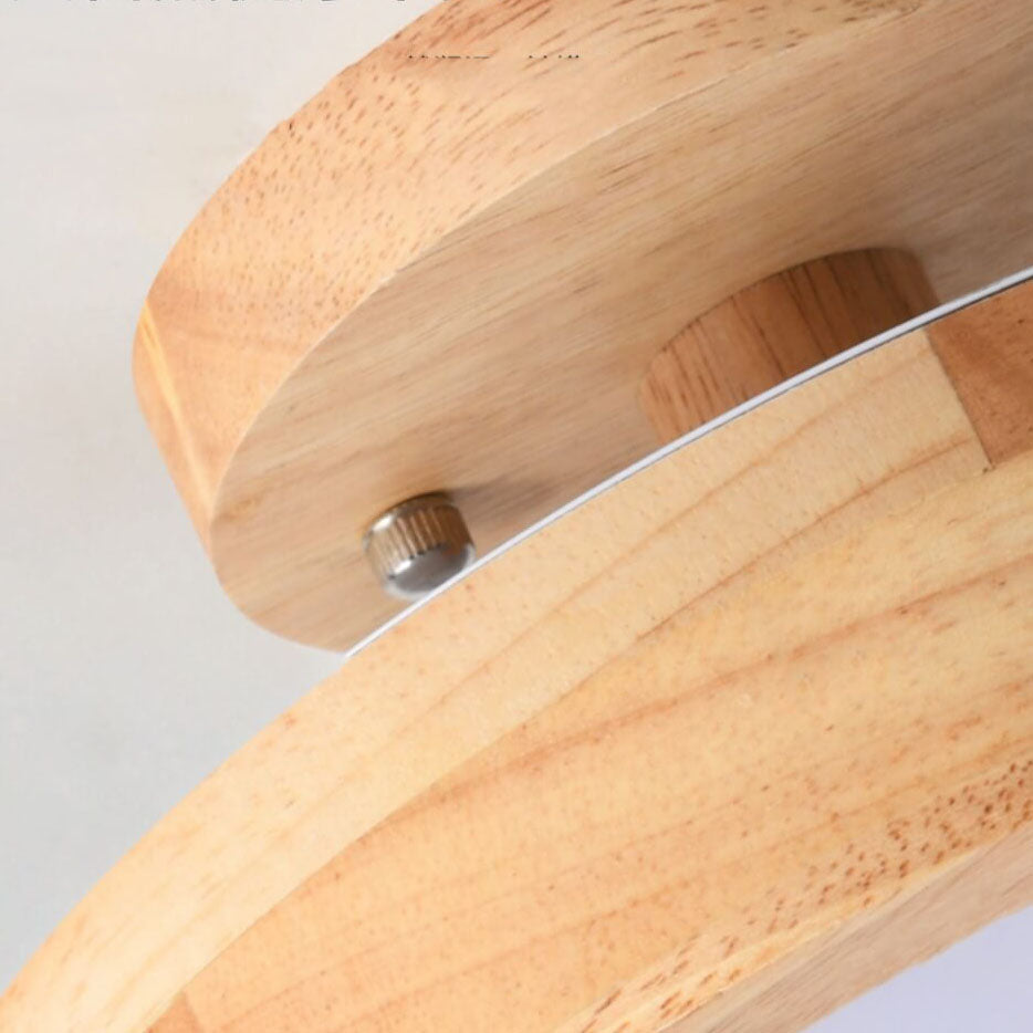 Nordic Minimalist Wood Log Round LED Ceiling Light Fixture