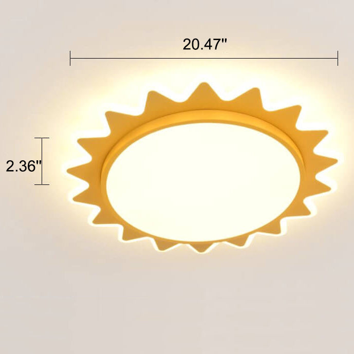 Modern Creative Cartoon Sun Shaped LED Flush Mount Ceiling Lamp-Orizon Depot