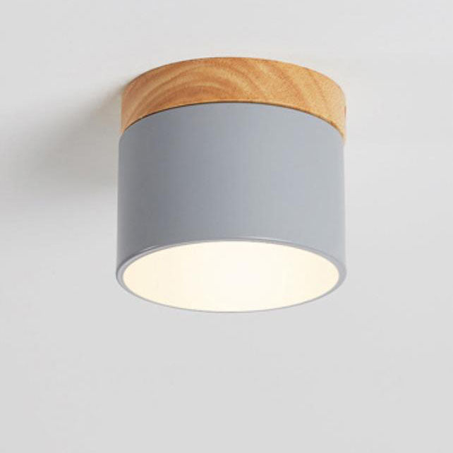 Scandinavian Minimalist Solid Color Log LED Flush Mount Ceiling Lamp-Orizon Depot