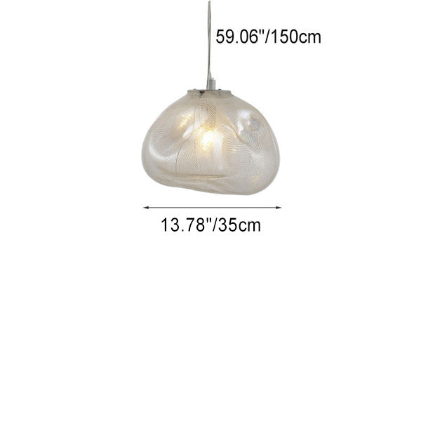 Elegant Cloud Form Glass 1-Light Hanging Pendant Lamp-Orizon Depot