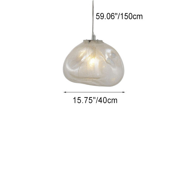 Elegant Cloud Form Glass 1-Light Hanging Pendant Lamp-Orizon Depot