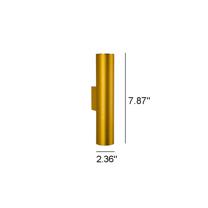 Minimalist Aluminum Cylindrical 2-Light Wall Sconce Lamp
