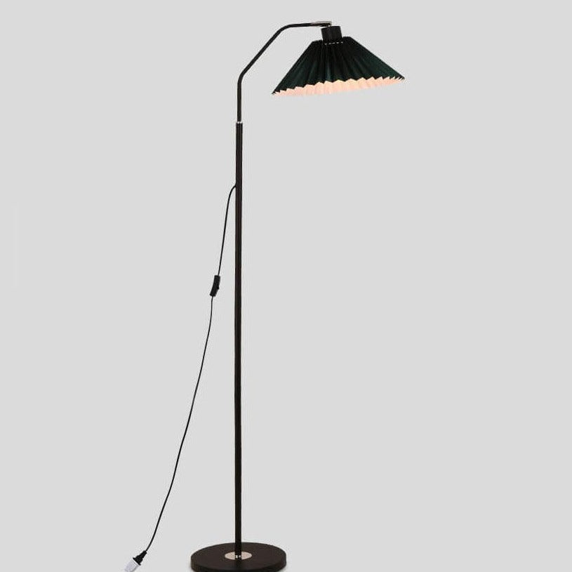 Minimalist Fabric Pleated Shade Floor Lamp 1-Light Standing Light