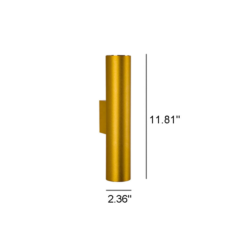 Minimalist Aluminum Cylindrical 2-Light Wall Sconce Lamp-Orizon Depot