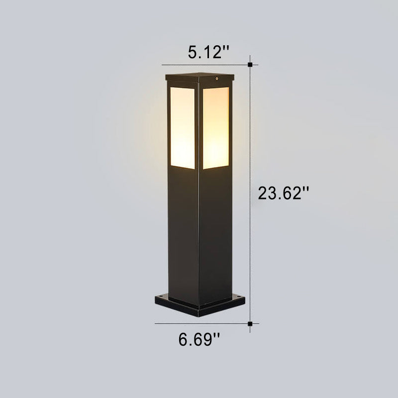 Modern Solar Square Column Outdoor Waterproof Lawn Path Lamp-Orizon Depot