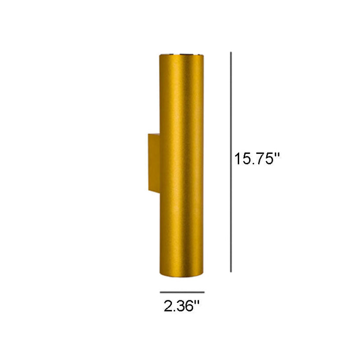Minimalist Aluminum Cylindrical 2-Light Wall Sconce Lamp-Orizon Depot