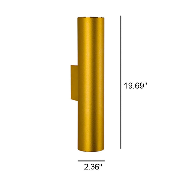 Minimalist Aluminum Cylindrical 2-Light Wall Sconce Lamp-Orizon Depot