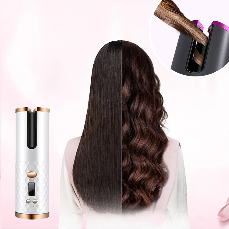 Cordless Automatic Rotating Curling Iron for Effortless Curls-Orizon Depot