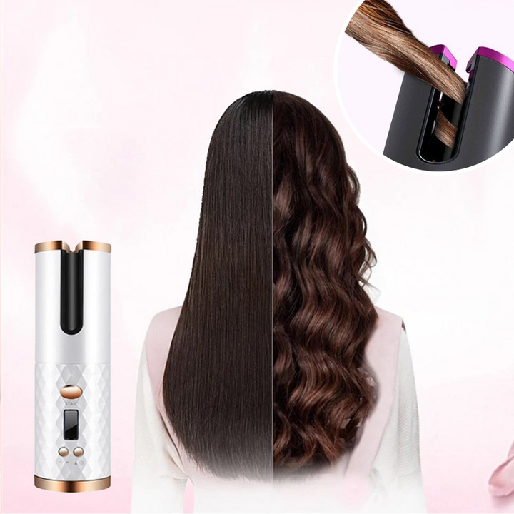 Cordless Automatic Rotating Curling Iron for Effortless Curls-Orizon Depot