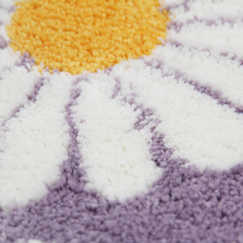 Sweet Daisy Bath Mat - Purple Flower Carpet for Bathroom Decor-Orizon Depot