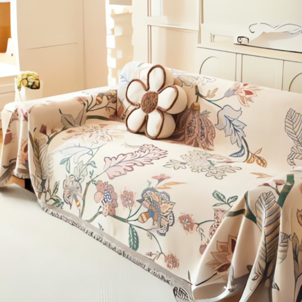 Floral Reversible Sofa Cover for Stylish Home Decor-Orizon Depot