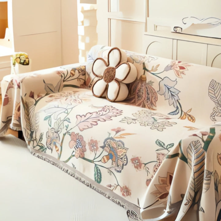 Floral Reversible Sofa Cover for Stylish Home Decor-Orizon Depot