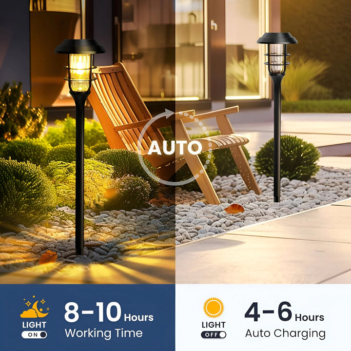 Solar Garden Light Set – 6-Pack Outdoor Solar Lanterns-Orizon Depot