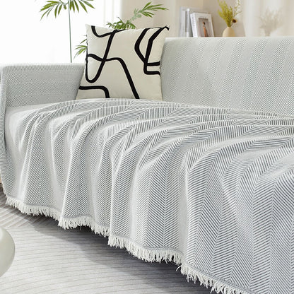 Cozy Soft Fringe Throw Blanket for Indoor & Outdoor Use