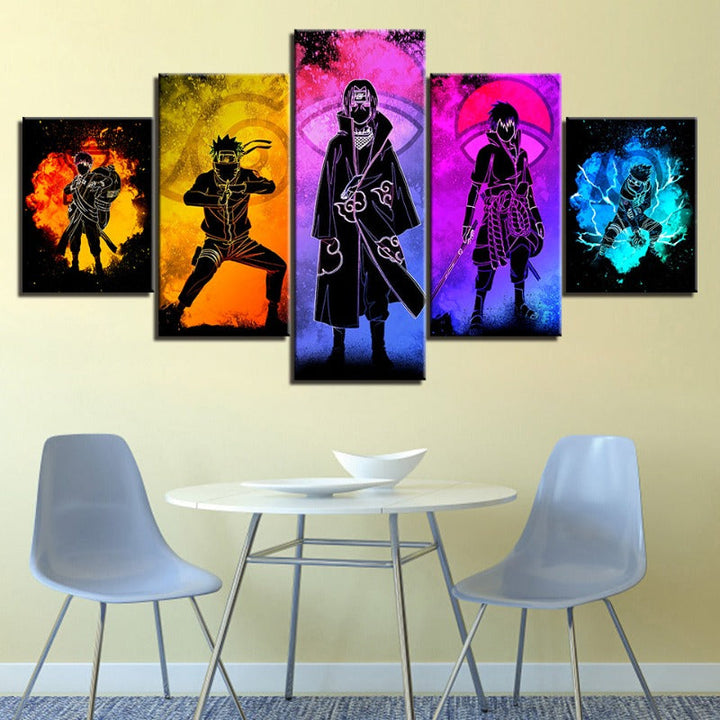 5 Piece Naruto Anime Canvas Wall Art Set for Home Decor-Orizon Depot
