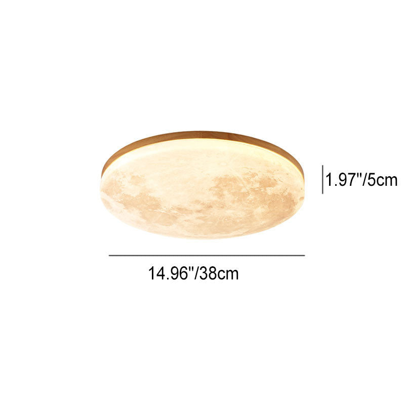 Nordic Minimalist Round Moon Design LED Flush Mount Ceiling Lamp-Orizon Depot