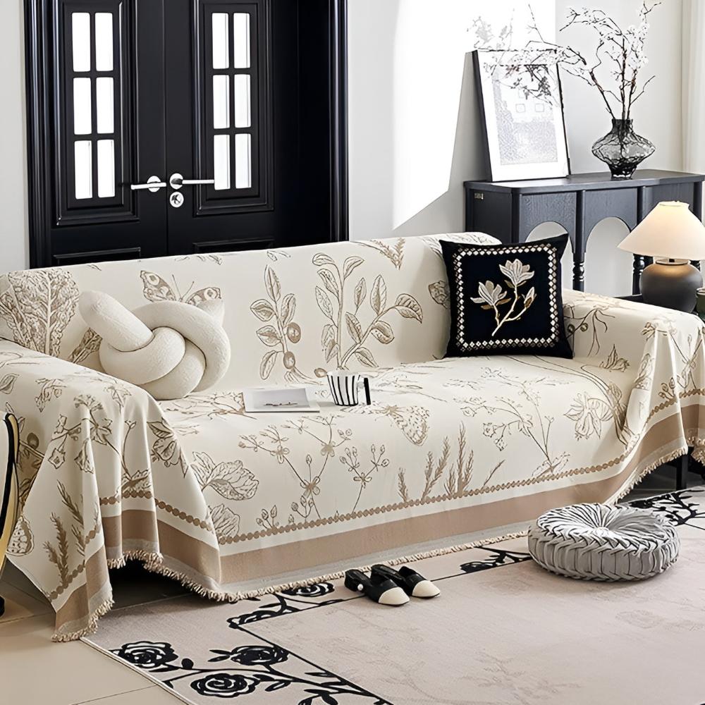 Botanical Elegance Stretch Sofa Cover for Stylish Home Decor-Orizon Depot