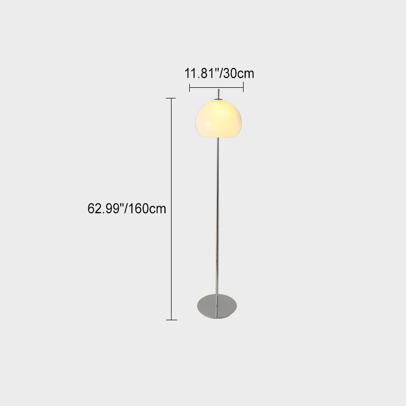 Contemporary Retro Mushroom Standing Floor Lamp with 2-Light Retro Glass Shades for Living Room