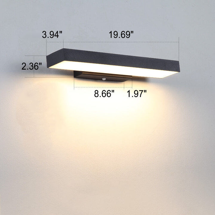 Modern Minimalist Rectangular Flat LED Motion Sensor Waterproof Wall Sconce for Outdoor-Orizon Depot