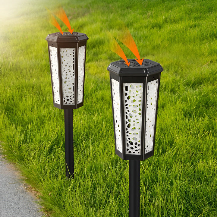 Hexagon Hollow Outdoor Solar Pathway Light - Waterproof Landscape Lighting