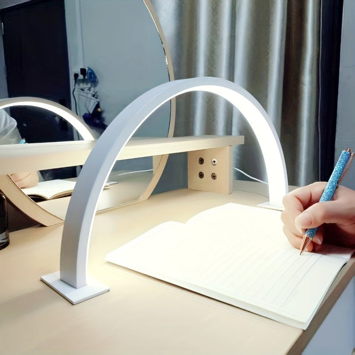 Adjustable USB Metal Desk Lamp with Crescent Moon Design
