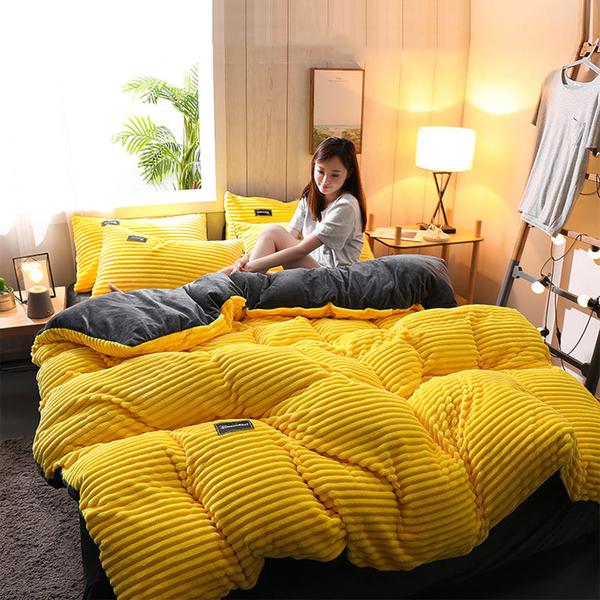 Thickened Corduroy Velvet Bedding Set for Cozy Comfort-Orizon Depot