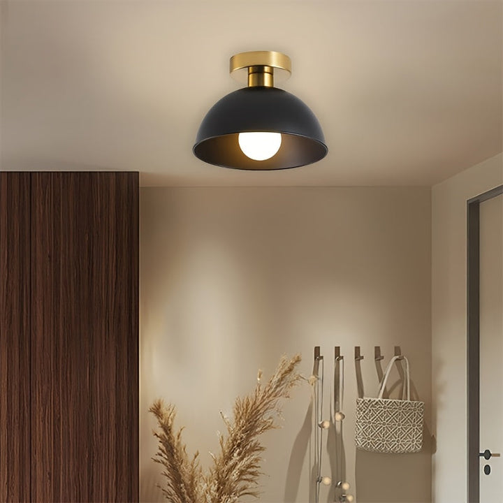 Contemporary Semi-Flush Ceiling Light Fixture | Matte Metal Design