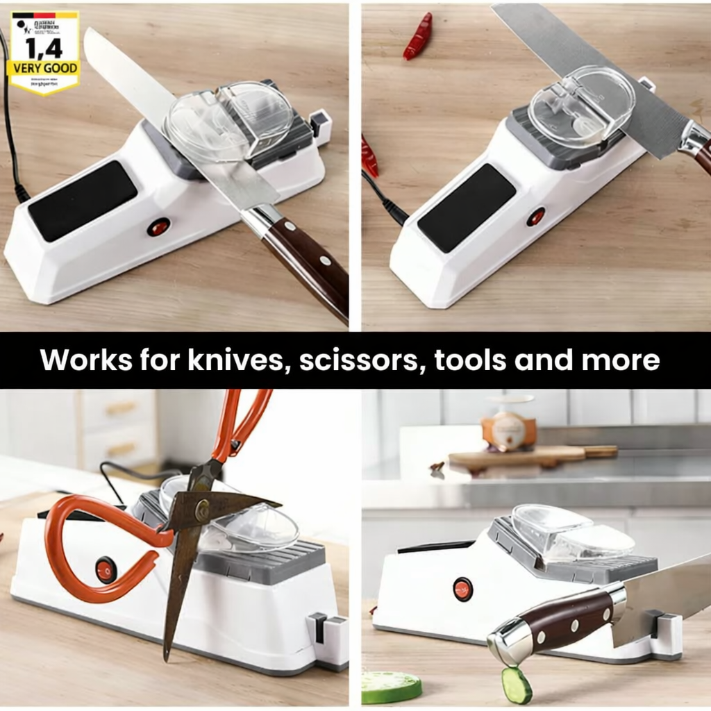 Two-Stage Knife Sharpener with Stable Guide Slots for Better Cutting