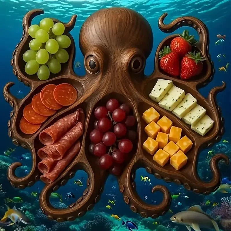 Wooden Snack Tray with Animal Design - Perfect for Entertaining