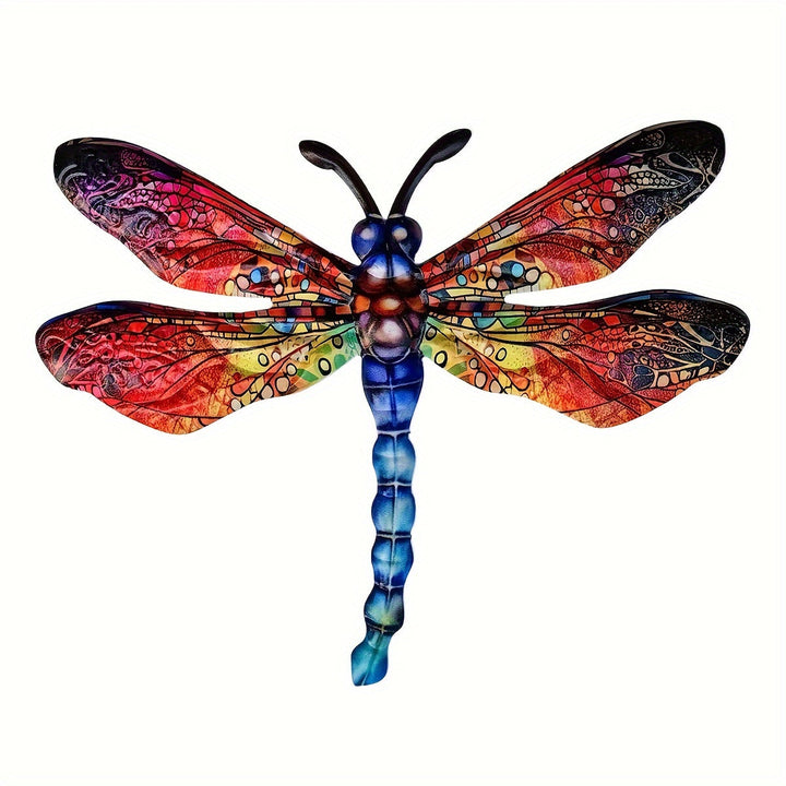 Vibrant Dragonfly Metal Wall Art – Artistic Outdoor Decoration-Orizon Depot