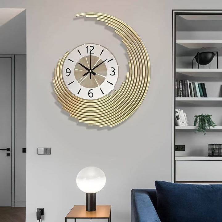 Contemporary 3D Metal Wall Clock | Silent Quartz Decorative Timepiece